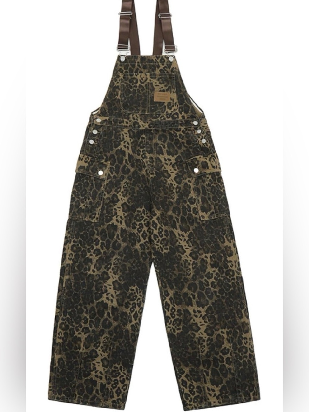 COOLMONAR Women's Leopard Baggy Wide leg Overalls